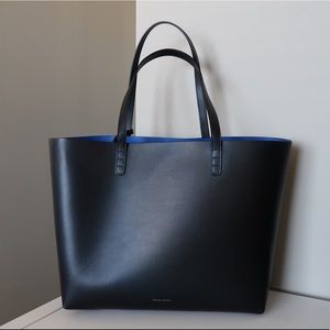 Mansur Gavriel Large Tote (Black/Royal)